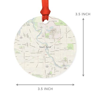 MDF Ornament South Bend Indiana Map Image 2