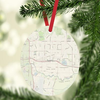 MDF Ornament Sparks Nevada Map Image 1