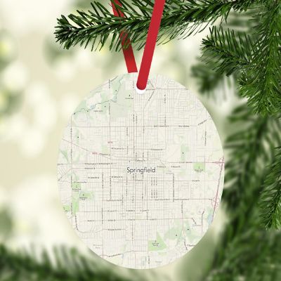 MDF Ornament Springfield Illinois Map Image 1