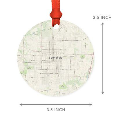 MDF Ornament Springfield Illinois Map Image 2