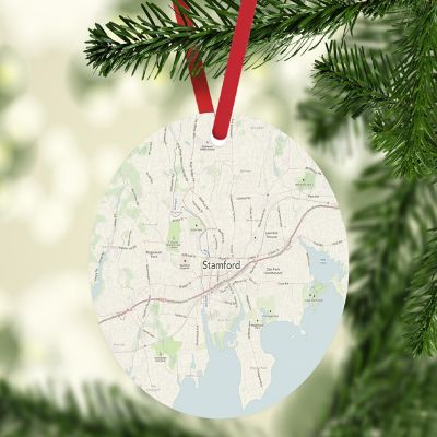 MDF Ornament Stamford Connecticut Map Image 1