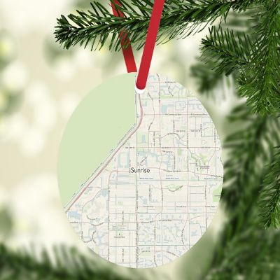 MDF Ornament Sunrise Florida Map Image 1