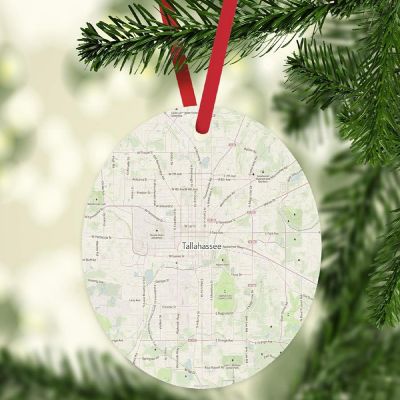MDF Ornament Tallahassee Florida Map Image 1