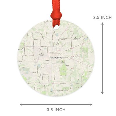 MDF Ornament Tallahassee Florida Map Image 1