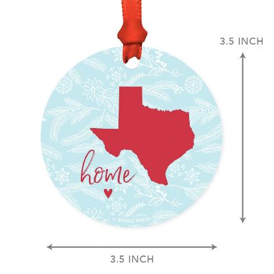 MDF Ornament Texas Home Winter Blue/Red Image 1