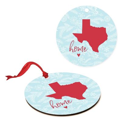 MDF Ornament Texas Home Winter Blue/Red Image 3