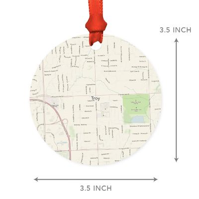 MDF Ornament Troy Michigan Map Image 2