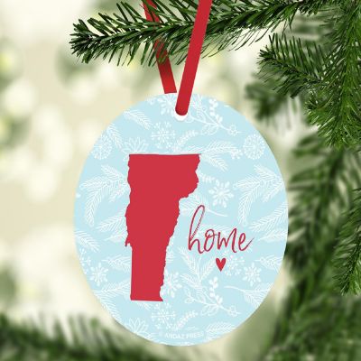 MDF Ornament Vermont Home Blue/Red Image 1