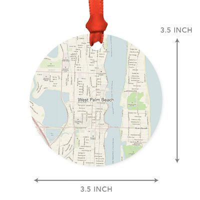 MDF Ornament W. Palm Beach Florida Map Image 2