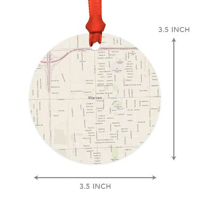MDF Ornament Warren Michigan Map Image 2