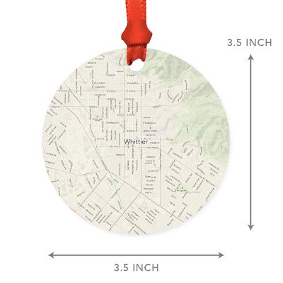 MDF Ornament Whittier California Map Image 2