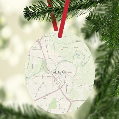 MDF Ornament Wichita Falls Texas Map Image 1