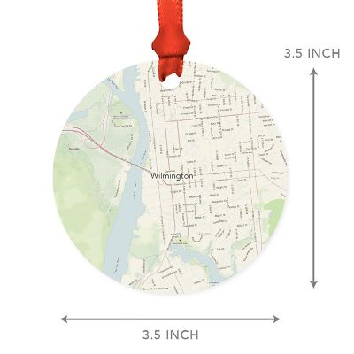 MDF Ornament Wilmington N. Carolina Map Image 2