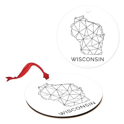 MDF Ornament Wisconsin Blk/Wh Geometric Image 1