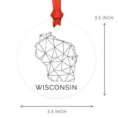 MDF Ornament Wisconsin Blk/Wh Geometric Image 2