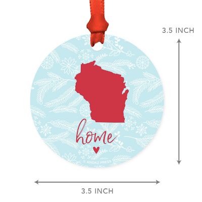 MDF Ornament Wisconsin Home Blue/Red Image 2