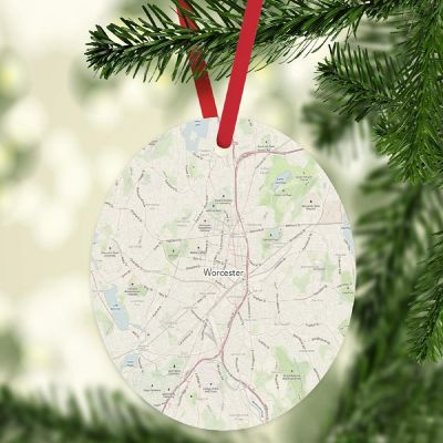 MDF Ornament Worcester Massachusett Map Image 1