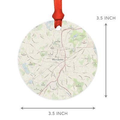 MDF Ornament Worcester Massachusett Map Image 2