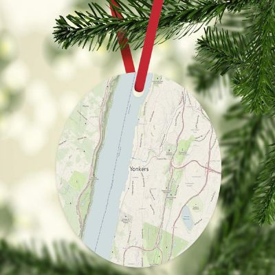 MDF Ornament Yonkers New York Map Image 1