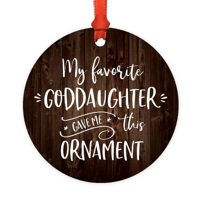 MDF Rustic Ornament Favorite Goddaughter Image 2