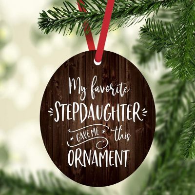 MDF Rustic Ornament Favorite Stepdaughte Image 1