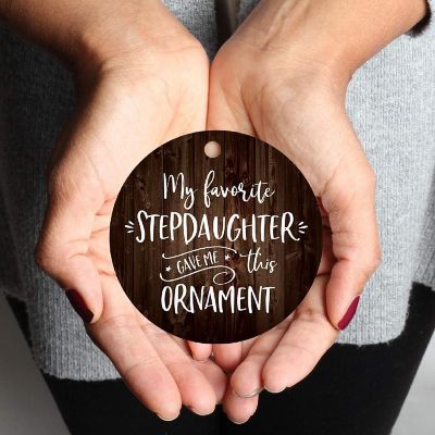 MDF Rustic Ornament Favorite Stepdaughte Image 1
