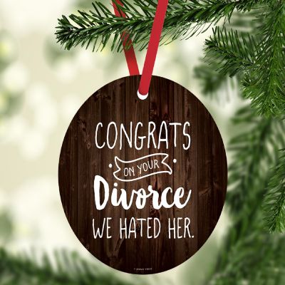 MDF Wood Divorce Ornament &amp;#8211; Hated Her Image 1
