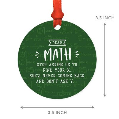 MDF Wood Ornament  Dear Math Image 2