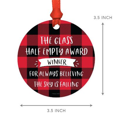 MDF Wood Ornament  Glass Half Empty Image 2