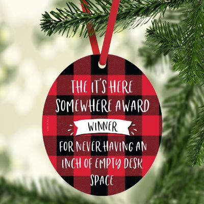 MDF Wood Ornament  It's Here Somewhere Image 1