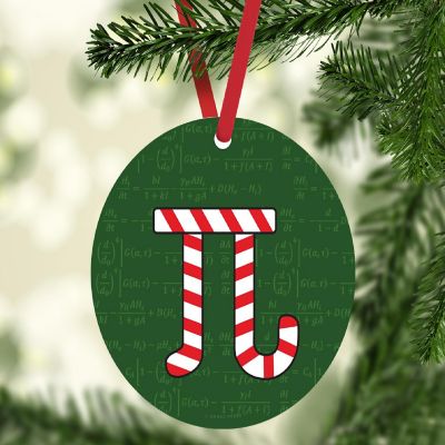 MDF Wood Ornament  Pi Candycane Image 1