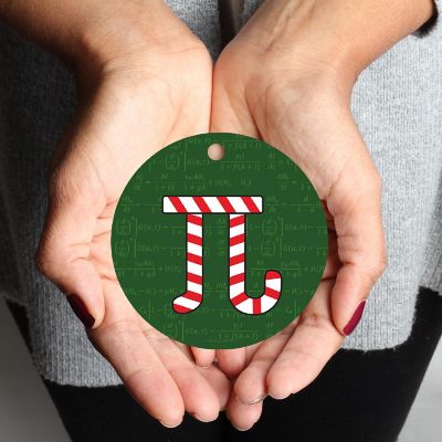 MDF Wood Ornament  Pi Candycane Image 1
