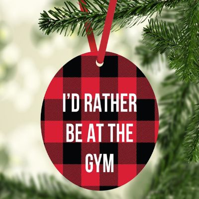 MDF Wood Ornament  Rather Be at Gym Image 1