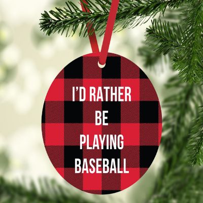 MDF Wood Ornament  Rather Be Baseball Image 1