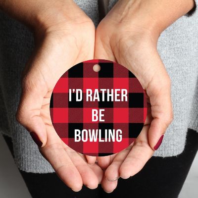 MDF Wood Ornament  Rather Be Bowling Image 1