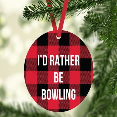MDF Wood Ornament  Rather Be Bowling Image 1
