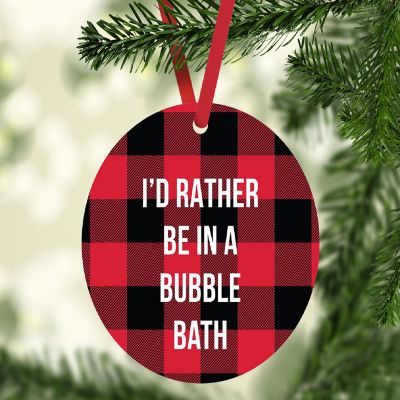 MDF Wood Ornament  Rather Be Bubble Bath Image 1