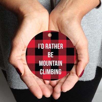MDF Wood Ornament  Rather Be Climbing Image 1