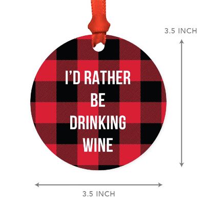 MDF Wood Ornament  Rather Be Drinking Wine Image 2