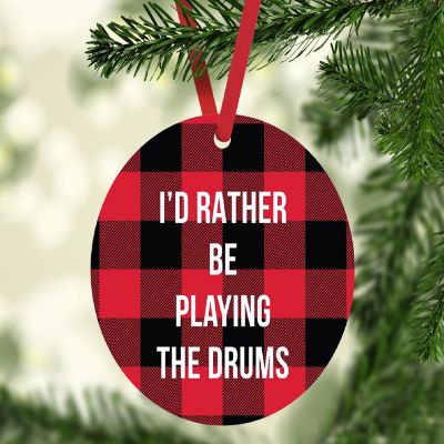 MDF Wood Ornament  Rather Be Drumming Image 1