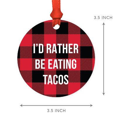 MDF Wood Ornament  Rather Be Eating Tacos Image 2