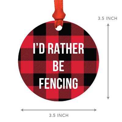 MDF Wood Ornament  Rather Be Fencing Image 2