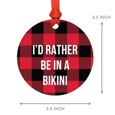 MDF Wood Ornament  Rather Be in Bikini Image 2
