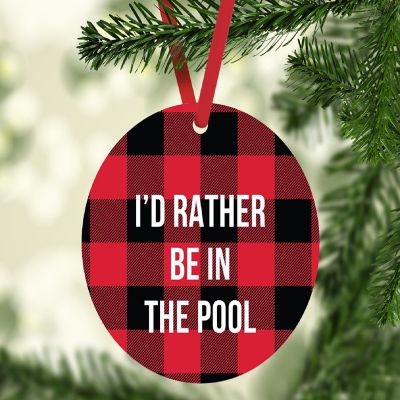 MDF Wood Ornament  Rather Be in Pool Image 1