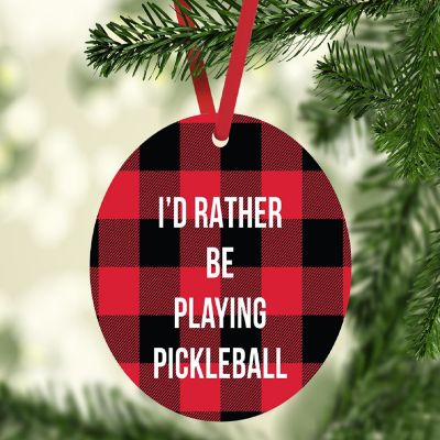 MDF Wood Ornament  Rather Be Pickleball Image 1