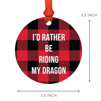 MDF Wood Ornament  Rather Be Riding Dragon Image 1