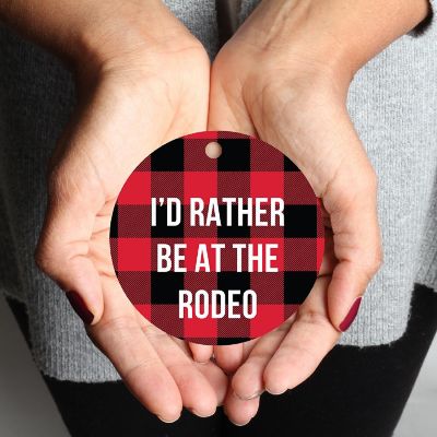 MDF Wood Ornament  Rather Be Rodeo Image 1