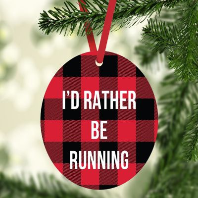 MDF Wood Ornament  Rather Be Running Image 1