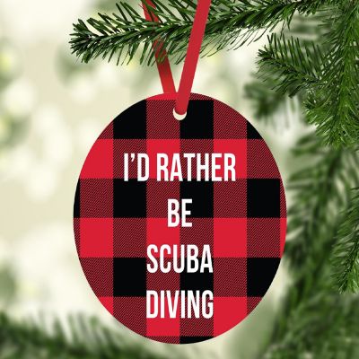 MDF Wood Ornament  Rather Be Scuba Image 1