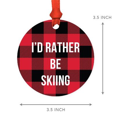 MDF Wood Ornament  Rather Be Skiing Image 2